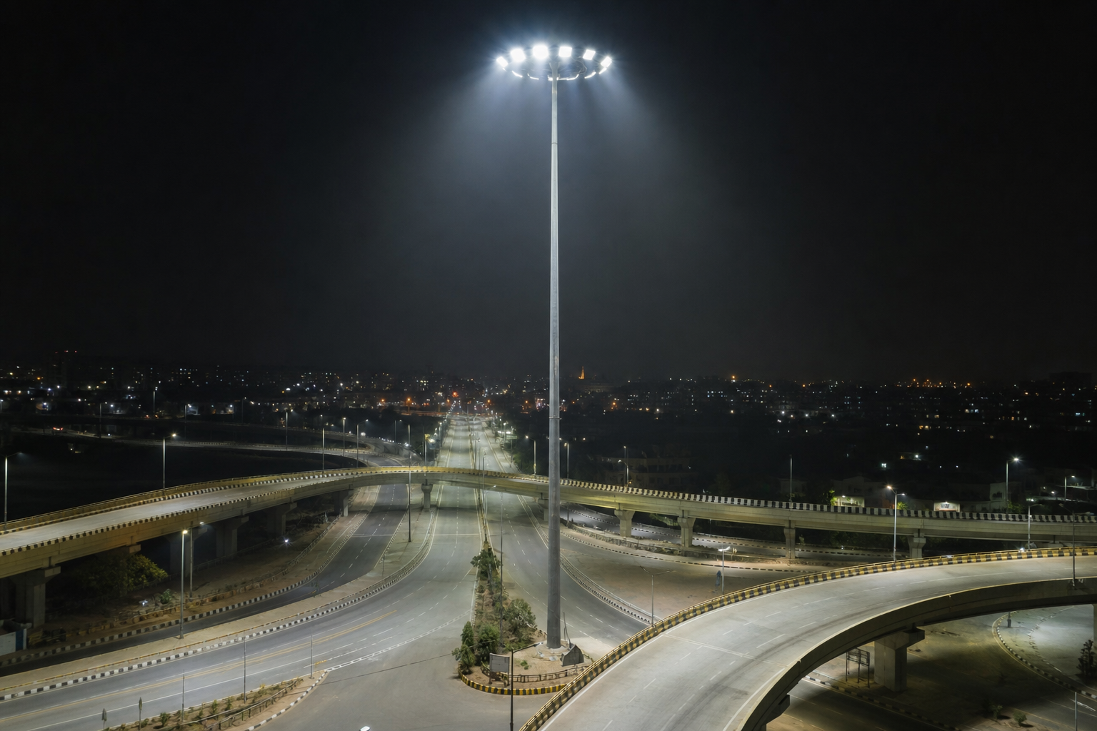Highmast lighting poles for highways and civic projects